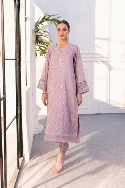 Nigella - Azure Purple Jacquard 2-Piece Festive/Party Wear Suit